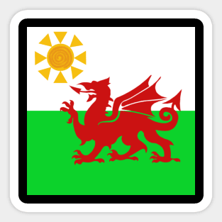 Sunny Welsh Dragon Flag Sticker